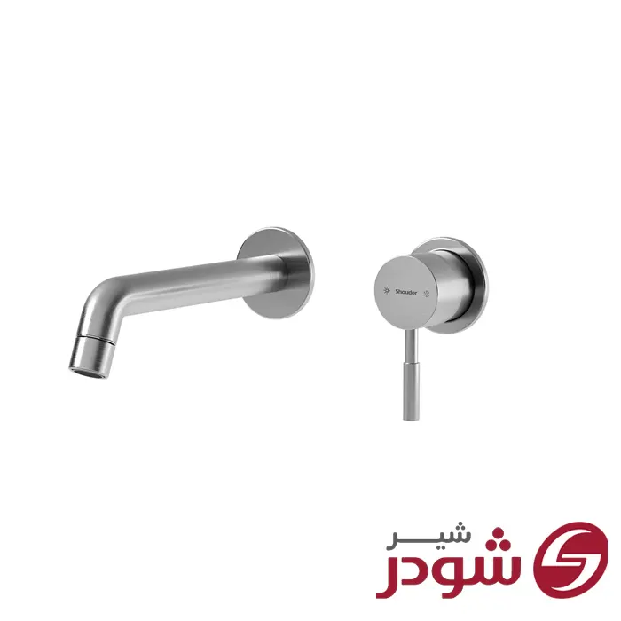 شیر روشویی دو تکه توکار مدل روگن کروم مات شودر
