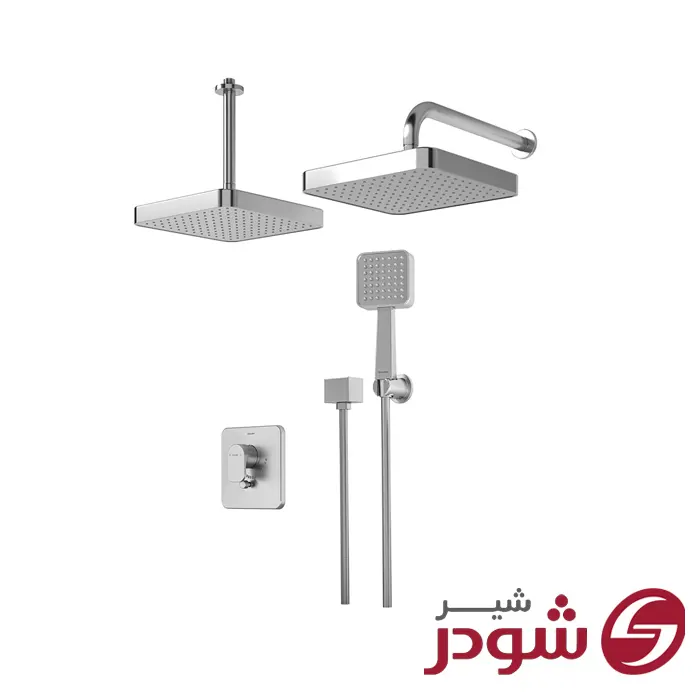 شیر حمام توکار تیپ 3 مدل تاین کروم مات شودر