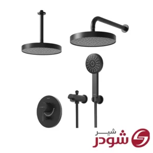 شیر حمام توکار تیپ 4 مدل مارینو مشکی شودر