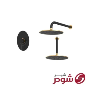 شیر حمام تیپ 1 توکار مدل روگن مشکی طلا شودر