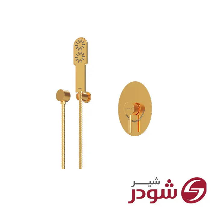 شیر حمام تیپ 2 توکار مدل روگن طلایی شودر
