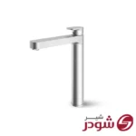 شیر روشویی پایه بلند مدل تاین کروم مات شودر