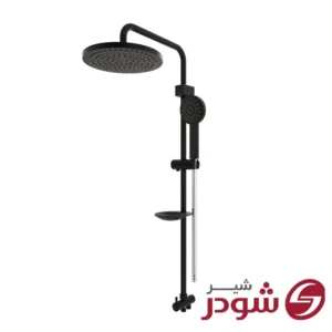 علم دوش حمام مدل دکو مشکی کروم شودر