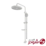 علم دوش حمام مدل دکو سفید کروم شودر