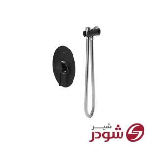 شیر توالت توکار مدل روگن مشکی کروم شودر