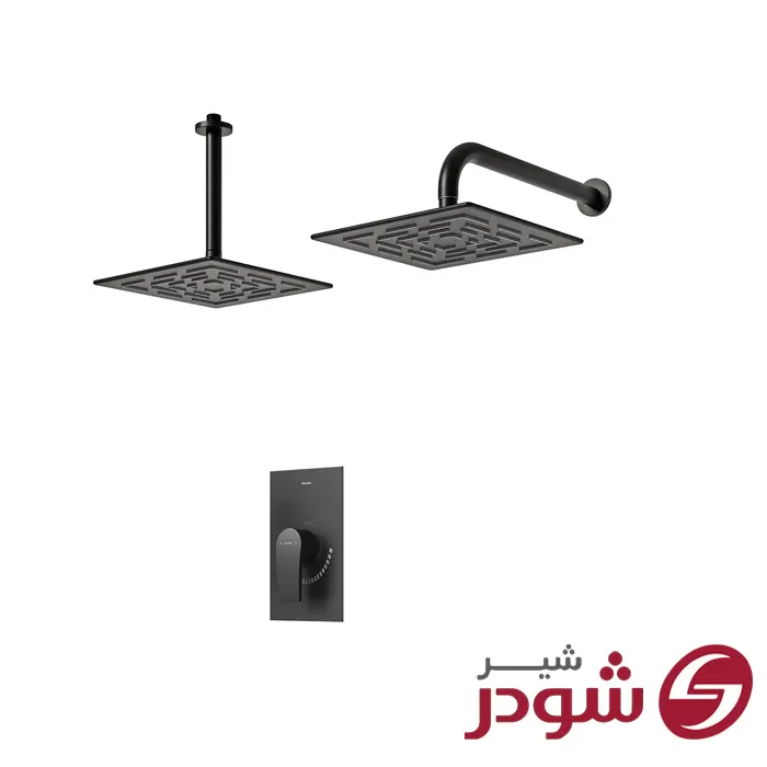 شیر حمام تیپ 1 توکار مدل رومرپلاس مشکی شودر