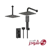 شیر حمام تیپ 3 توکار مدل رومرپلاس مشکی شودر