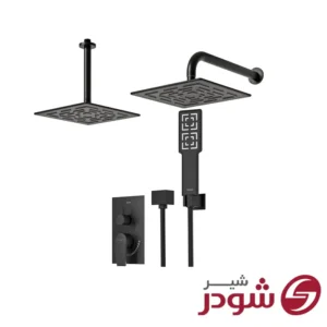 شیر حمام تیپ 3 توکار مدل رومرپلاس مشکی شودر