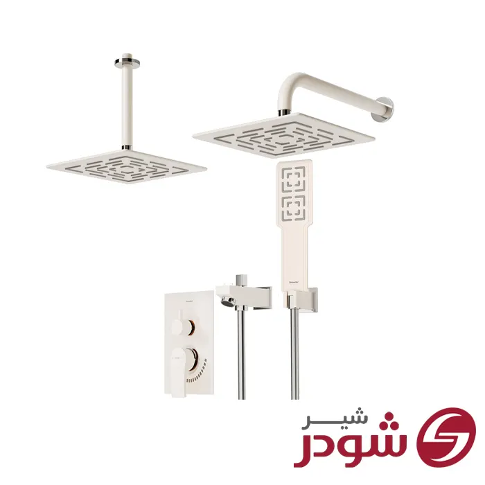 شیر حمام تیپ 4 توکار مدل رومرپلاس شیری کروم شودر
