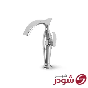 شیر روشویی پایه بلند مدل گلوریس کروم شودر