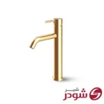 شیر روشویی پایه بلند مدل مارینو طلایی شودر