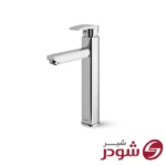 شیر روشویی پایه بلند مدل یونیک پلاس کروم شودر