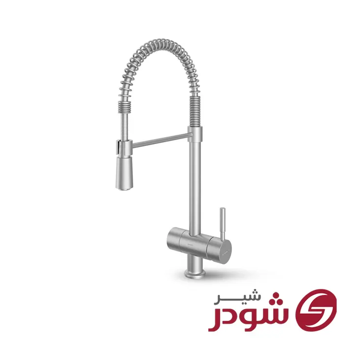 شیر آشپزخانه مدل آلستر فنری کروم مات شودر