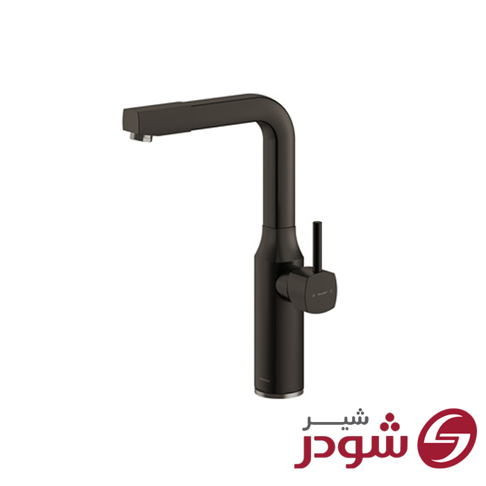 شیر آشپزخانه مدل یونیک مشکی کروم شودر