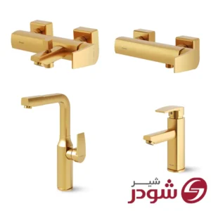 ست شیرآلات مدل یونیک پلاس طلامات شودر