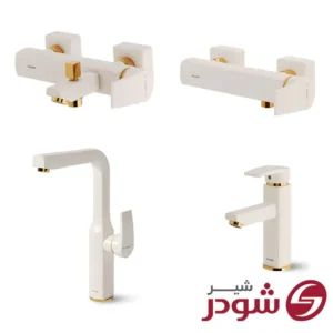 ست شیرآلات مدل یونیک پلاس شیری طلا شودر