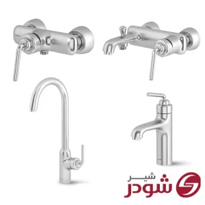ست شیرآلات مدل مودیکا کروم مات شودر